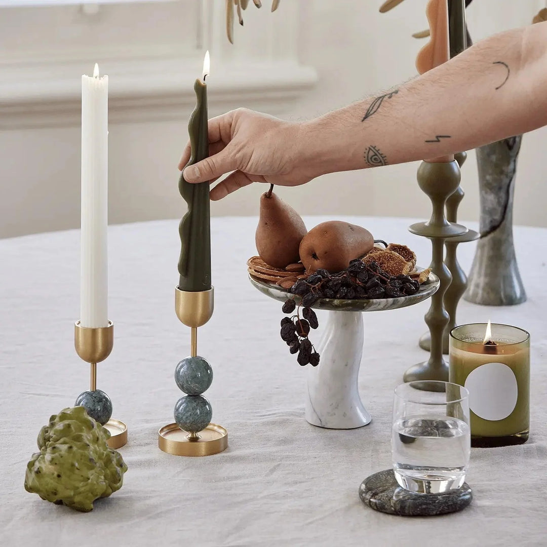 BLACK BLAZE Seaweed Pillar Candle, Olive