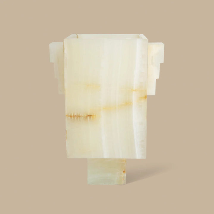 BLACK BLAZE Trunk Vase Wing, White Onyx
