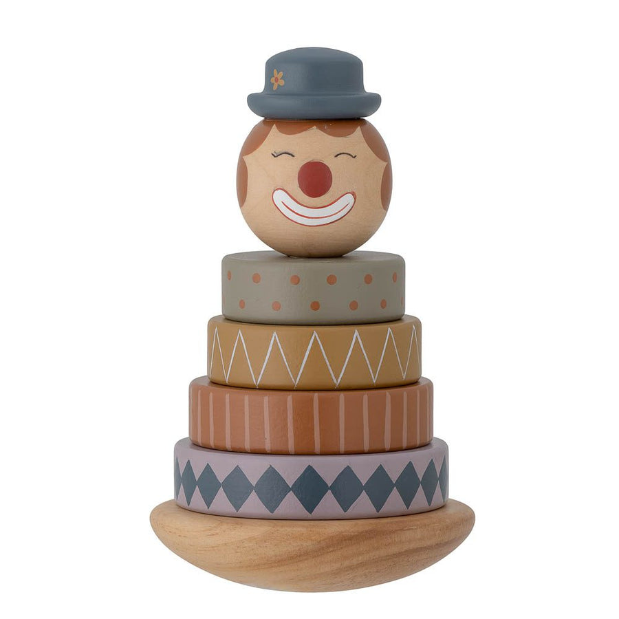 A packshot of Sigfred wooden stacking toy in nature brown by Bloomingville.