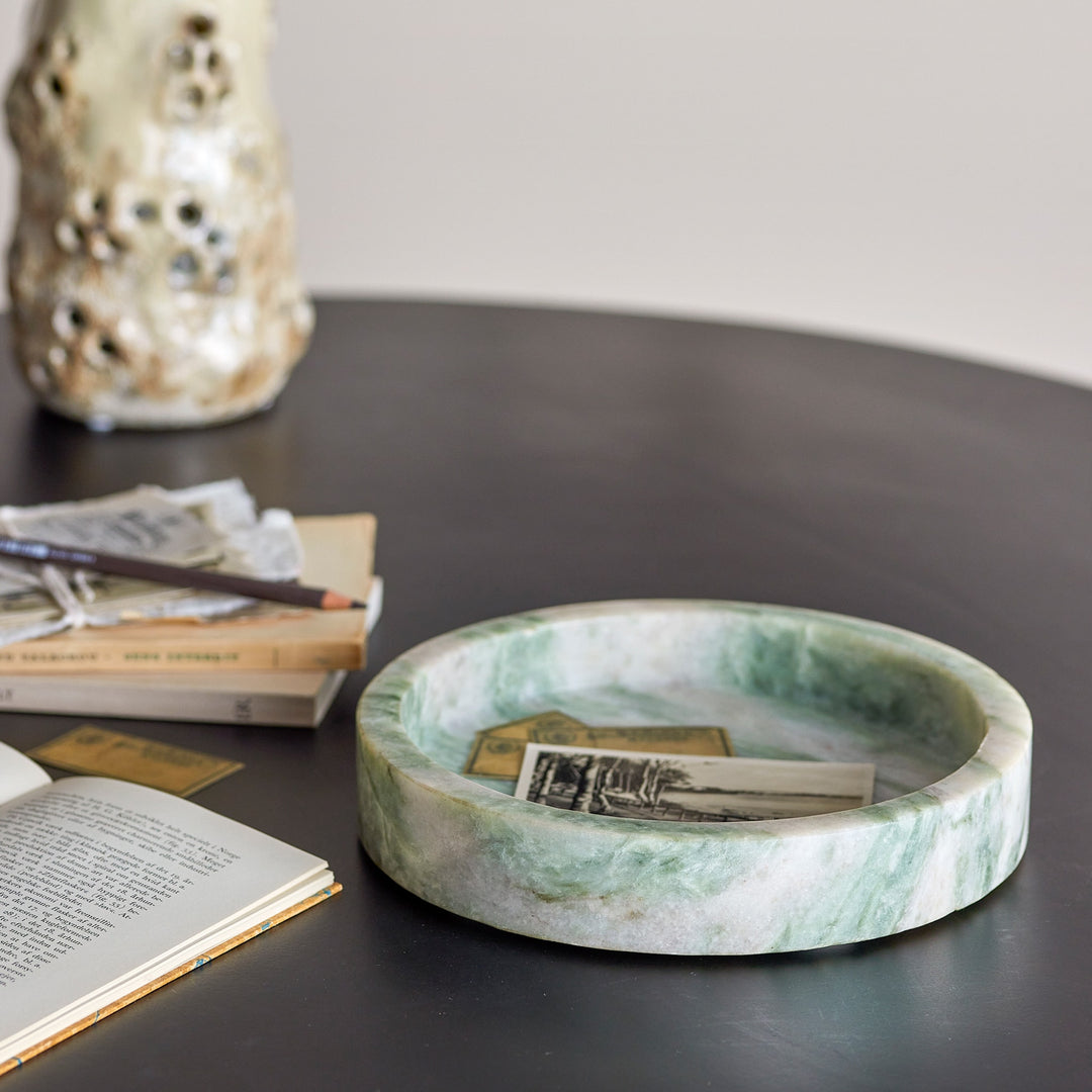 BLOOMINGVILLE Ivette Marble Tray, Green, D20cm