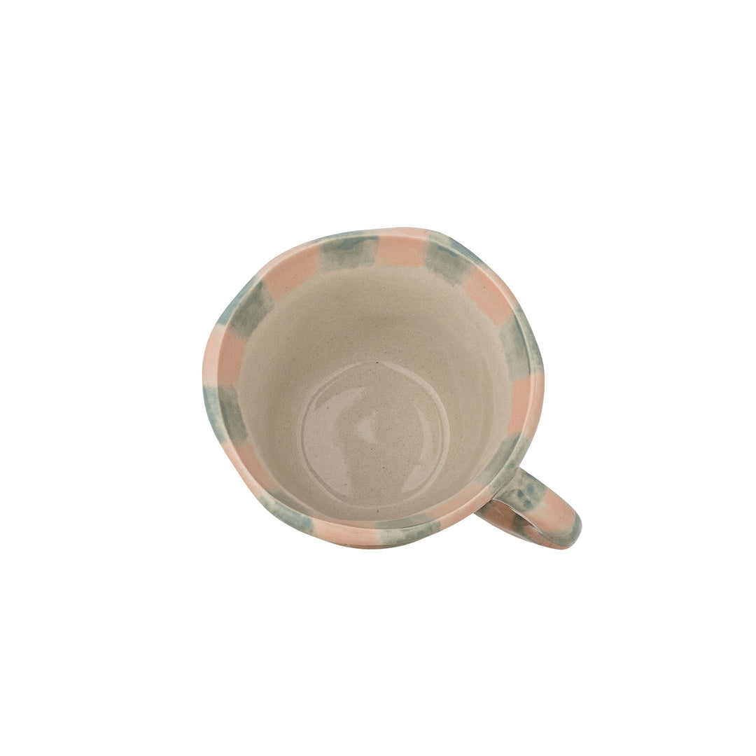 BLOOMINGVILLE Nini Stoneware Espresso Mini Cup, Aqua/Stripes