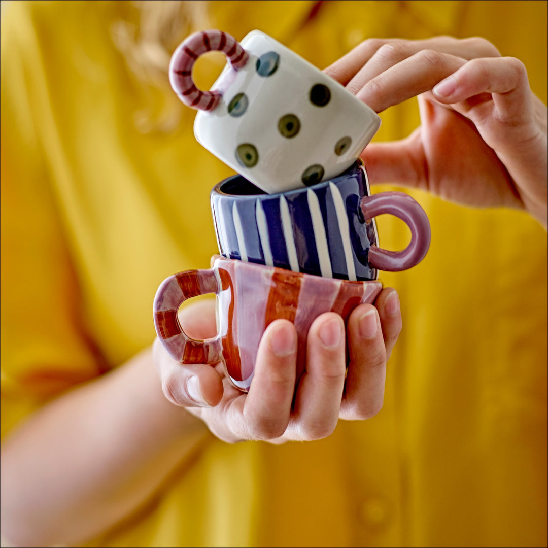 BLOOMINGVILLE Nini Stoneware Espresso Mini Cup, Rose Bordeaux