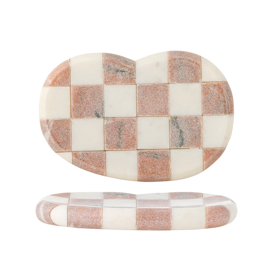 BLOOMINGVILLE Petrea Marble Tray, Rose, L22 cm