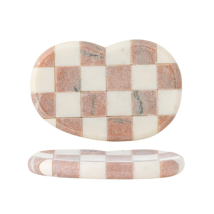 BLOOMINGVILLE Petrea Marble Tray, Rose, L22 cm