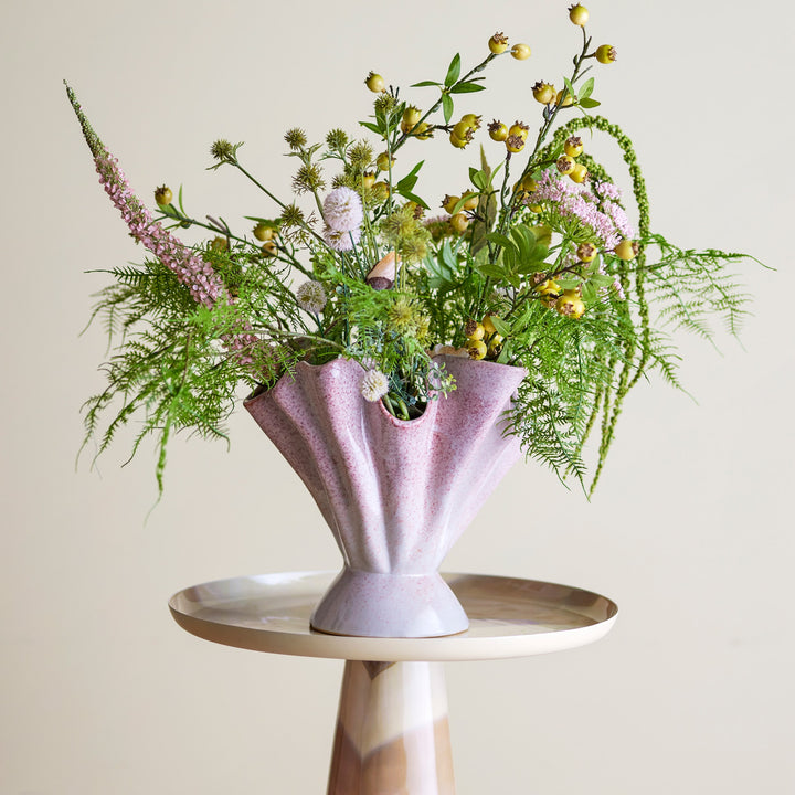 BLOOMINGVILLE Plier Stoneware Vase, H29cm, Rose