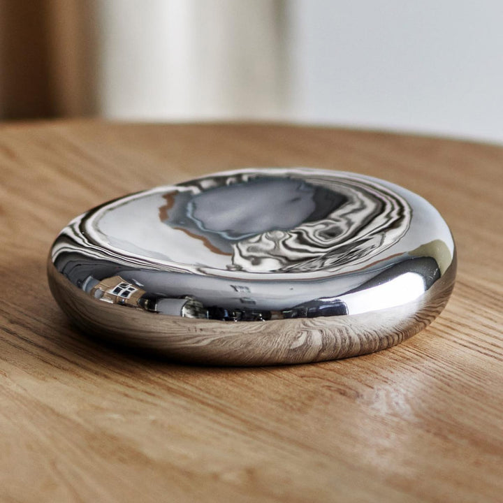 BLOOMINGVILLE Shine Stoneware Bowl, Chrome/Silver, D23cm