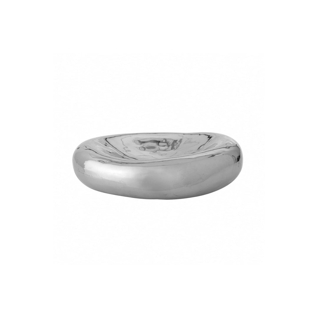 BLOOMINGVILLE Shine Stoneware Bowl, Chrome/Silver, D23cm
