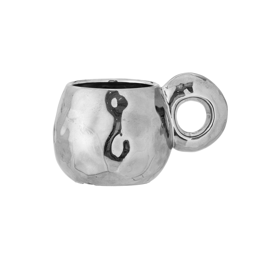 BLOOMINGVILLE Shine Cup, Stoneware, Chrome/Silver