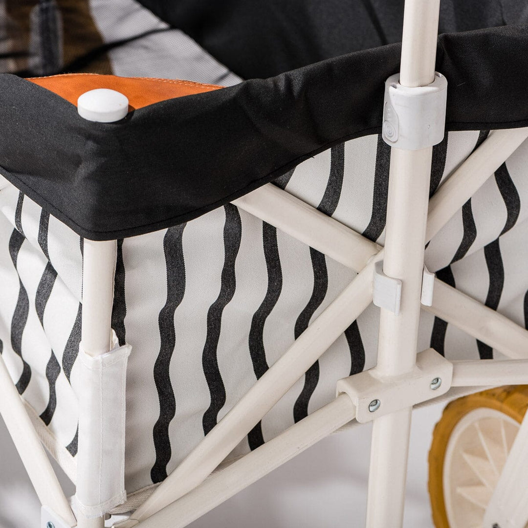 BUSINESS & PLEASURE CO Folding Beach Cart, Monaco Black Stripe