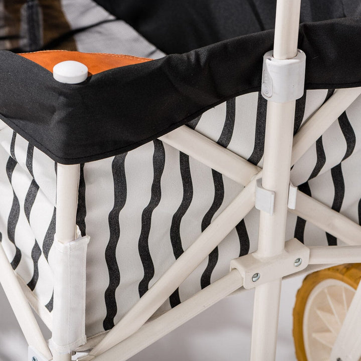 BUSINESS & PLEASURE CO Folding Beach Cart, Monaco Black Stripe