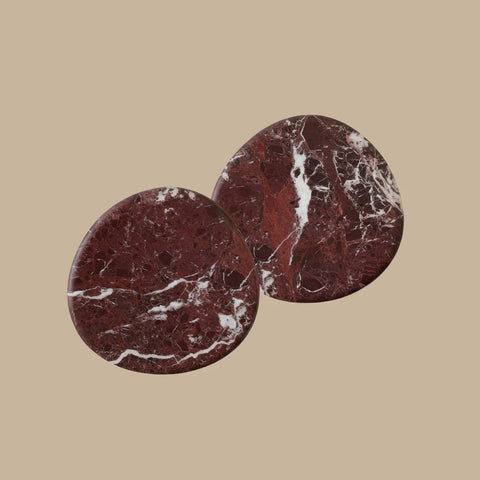 BLACK BLAZE Stone Coaster, Rosso Levanto (Set of 2)
