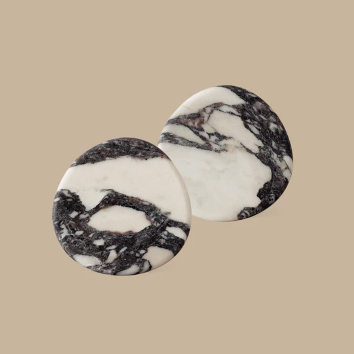 BLACK BLAZE Stone Coasters, Calacatta Viola (Set of 2)
