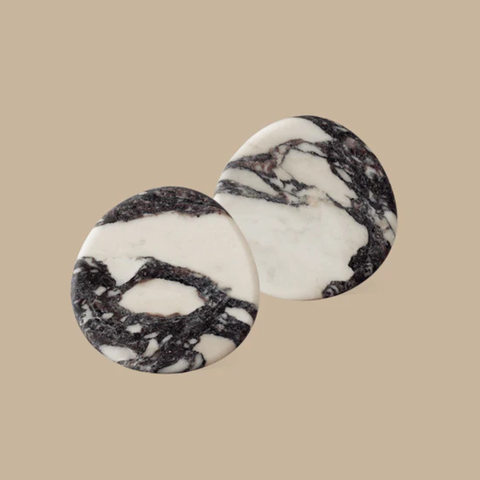 BLACK BLAZE Stone Coasters, Calacatta Viola (Set of 2)