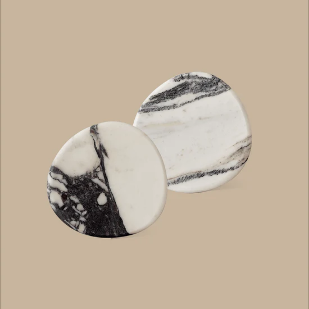 BLACK BLAZE Stone Coasters, Calacatta Viola (Set of 2)