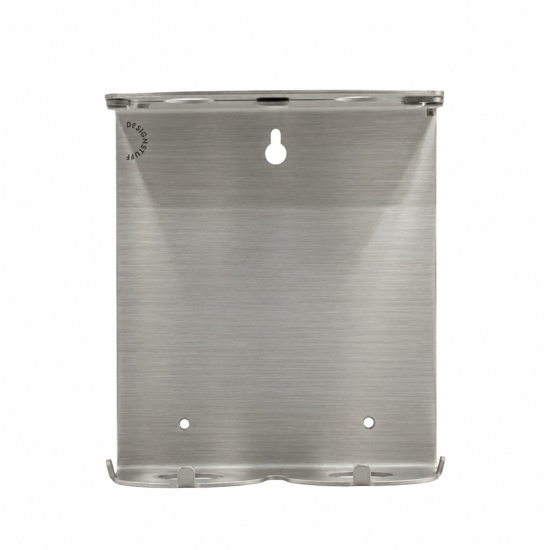DESIGNSTUFF Lockable Soap Dispenser Holder, Dual 500ml, Brushed Steel