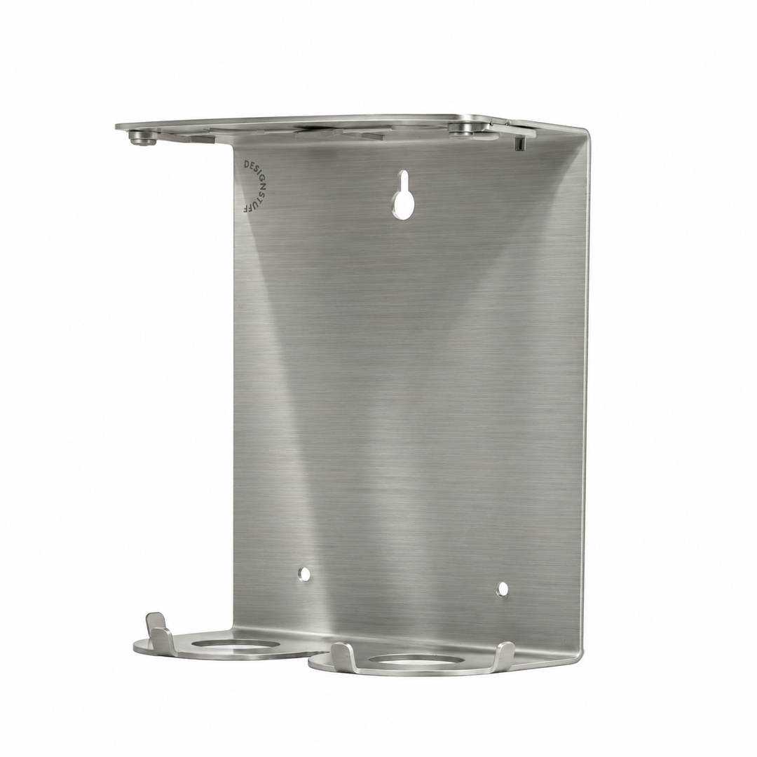 DESIGNSTUFF Lockable Soap Dispenser Holder, Dual 500ml, Brushed Steel