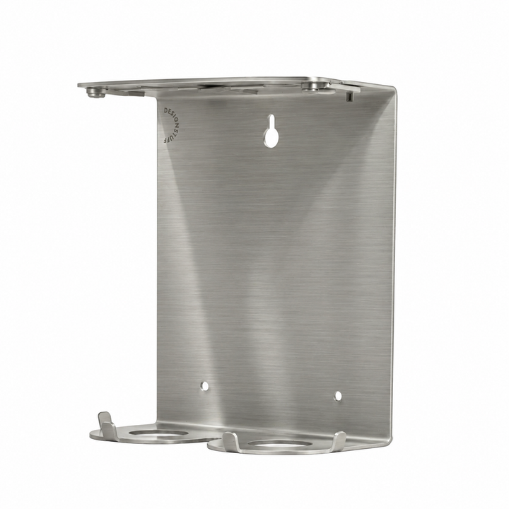 DESIGNSTUFF Lockable Soap Dispenser Holder, Dual 500ml, Brushed Steel