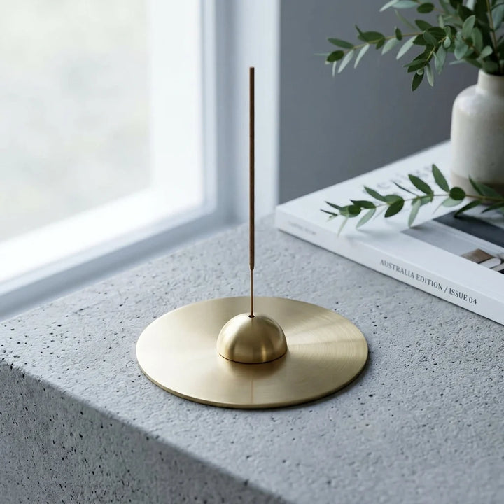 BEHR & CO Circle Coasters, Brass (Set of 4)