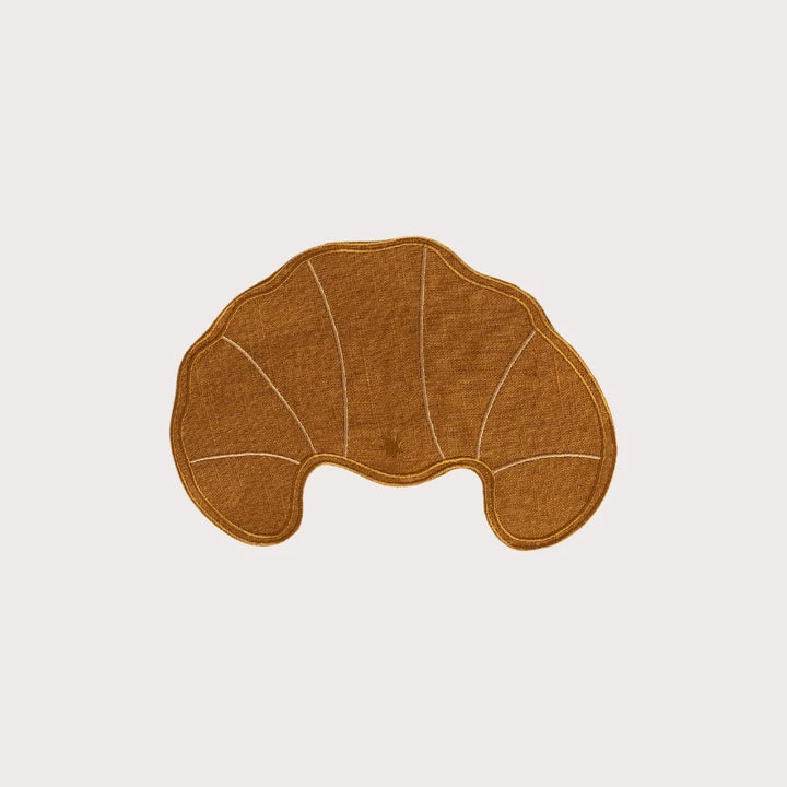 MAISON BALZAC Croissant Napkins, Caramel/Ivory (Set of 4)