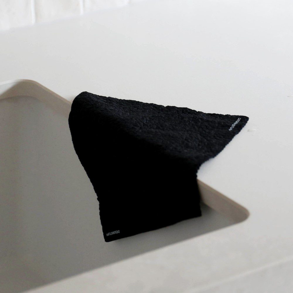 DESIGNSTUFF Compostable Eco Dishcloth, Black (Set of 2)