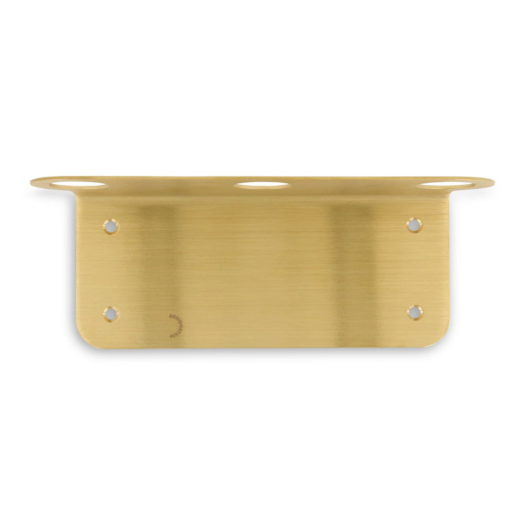 DESIGNSTUFF Floating Triple Soap Dispenser Holder, Brushed Brass