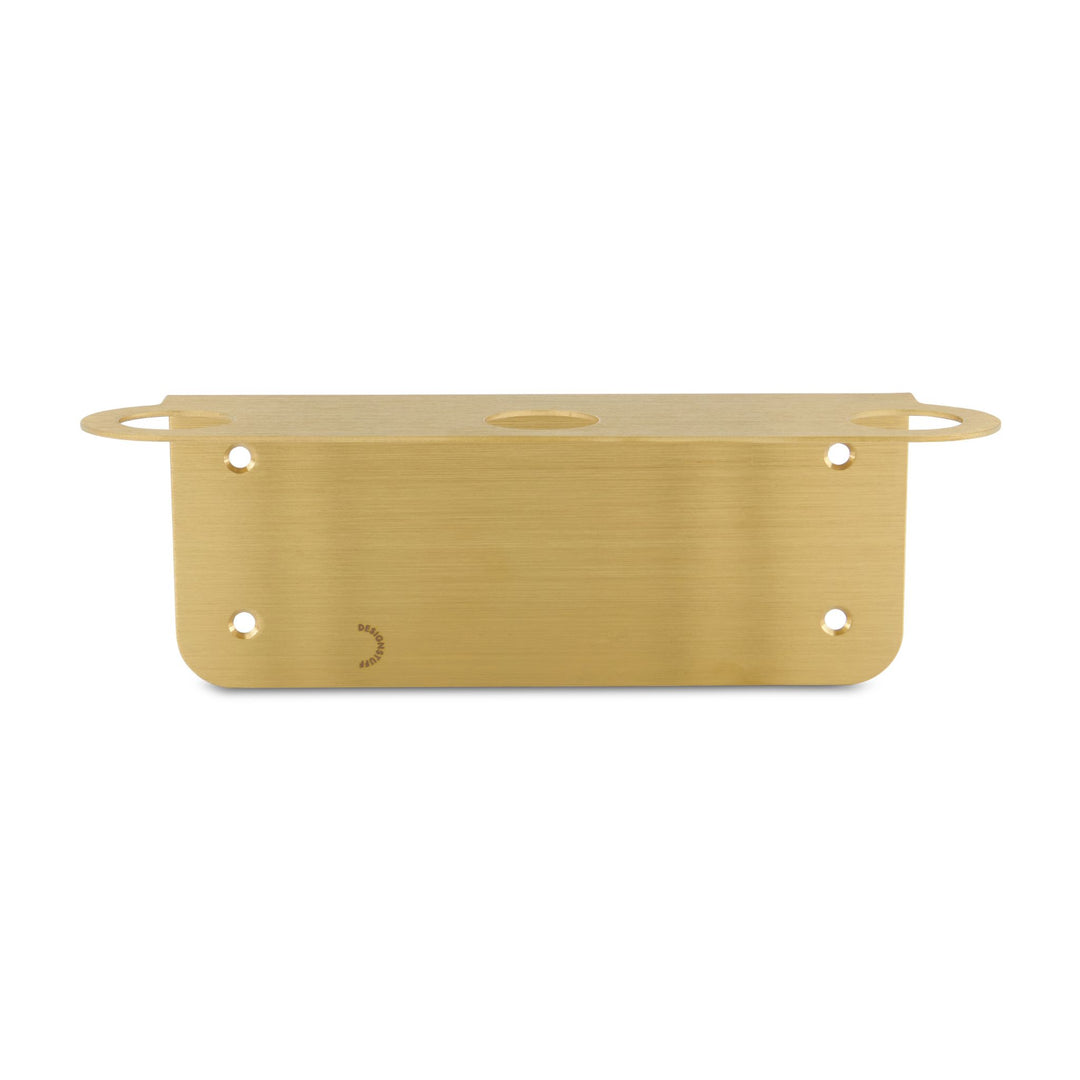 DESIGNSTUFF Floating Triple Soap Dispenser Holder, Brushed Brass