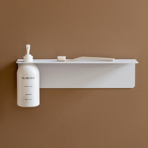 DESIGNSTUFF Shelf Single Soap Dispenser Holder, White