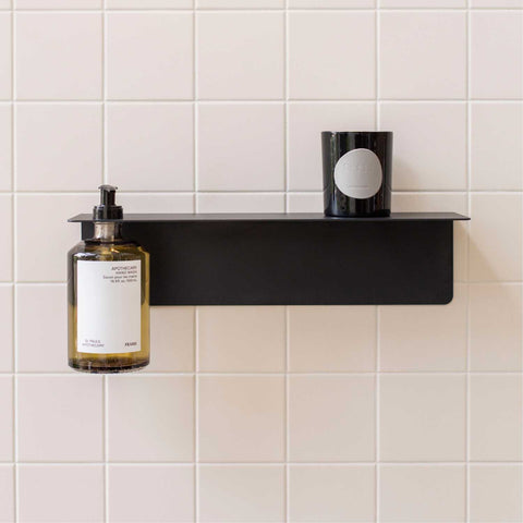 DESIGNSTUFF Shelf Single Soap Dispenser Holder, Black