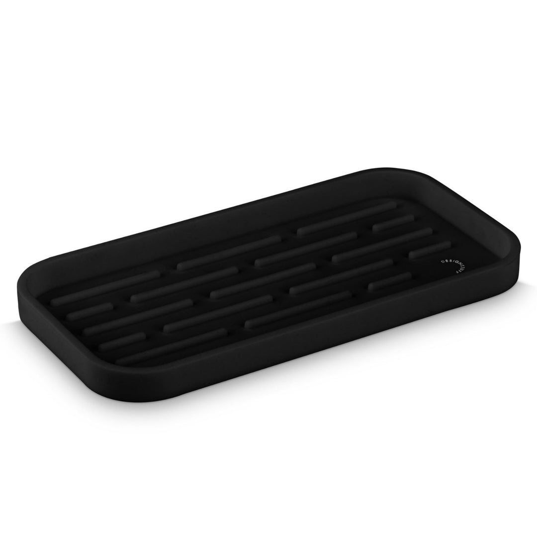 DESIGNSTUFF Sink Tray and Sponge Holder Silicone, Black