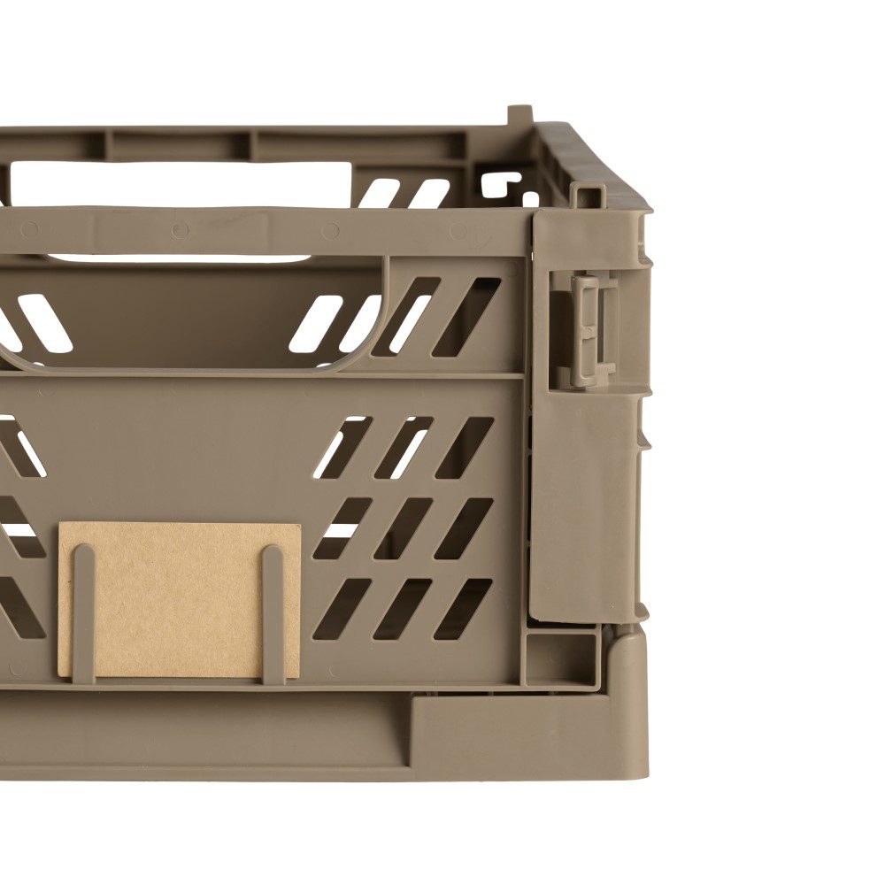 DESIGNSTUFF Slant Collapsible Crate, L, 50x33cm, Taupe