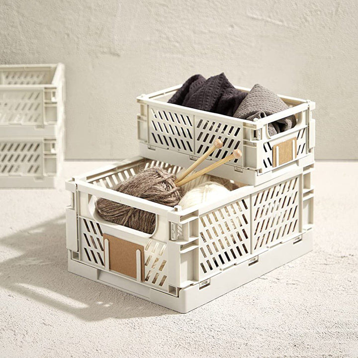 DESIGNSTUFF Slant Collapsible Crate, L, 50x33cm, Grey