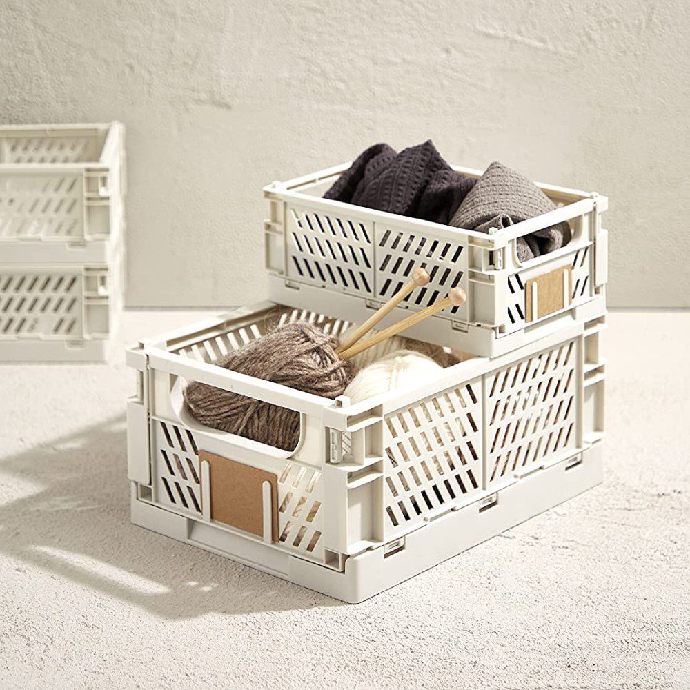 DESIGNSTUFF Slant Collapsible Crate, L, 50x33cm, Tuscany