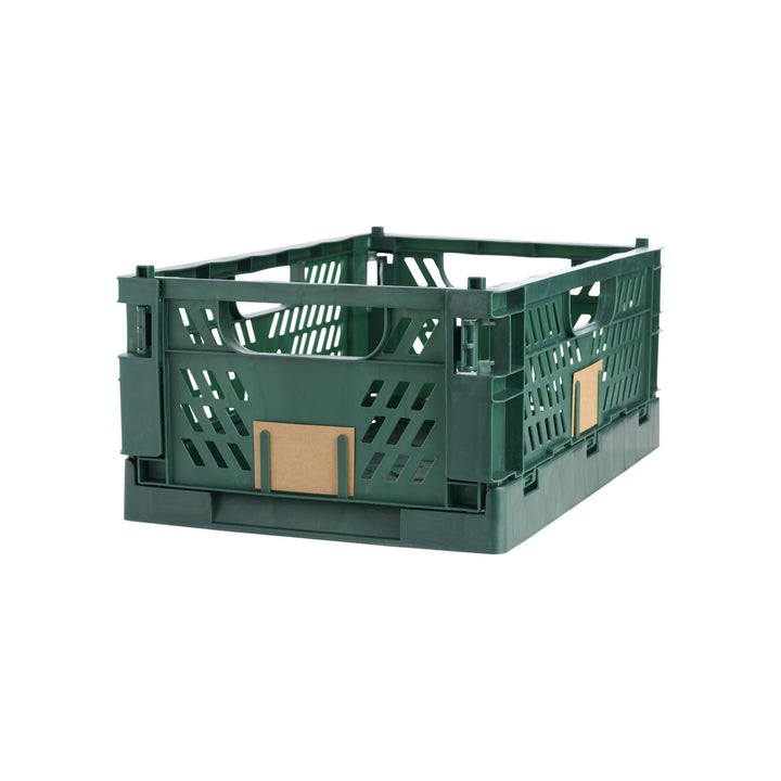 DESIGNSTUFF Slant Collapsible Crate, L, 50x33cm, Deep Green