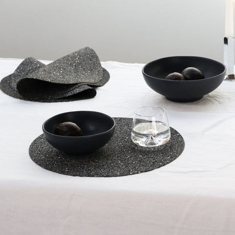 DESIGNSTUFF Speckle Round Placemat Ø37, Black