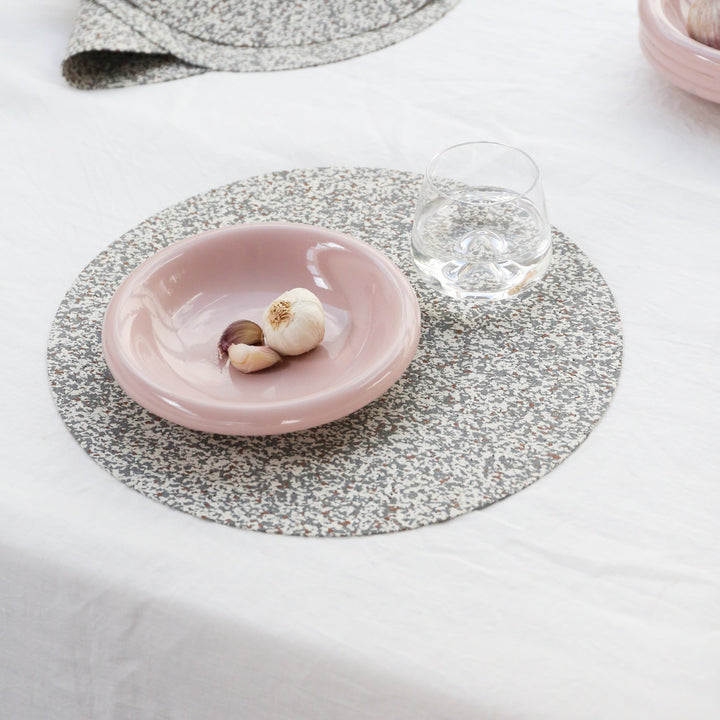 DESIGNSTUFF Speckle Round Placemat Ø37, Chalk