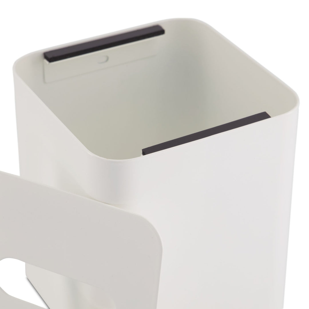 DESIGNSTUFF Square Tissue Box w/ Metal lid, White/White