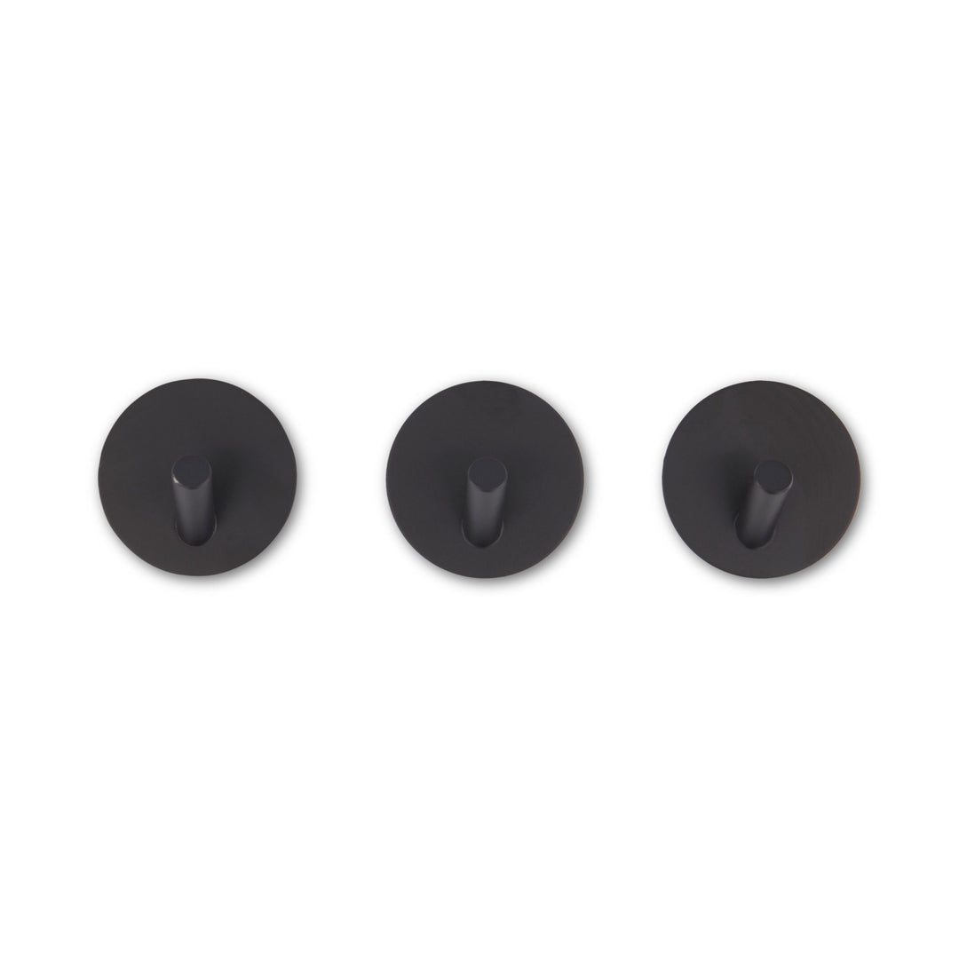 DESIGNSTUFF Hook Self-Adhesive, Black (Set of 3)