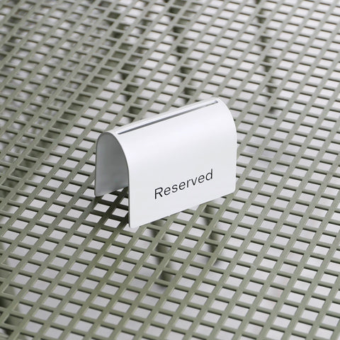 DESIGNSTUFF Table Signage, Reserved, White (Set of 4)