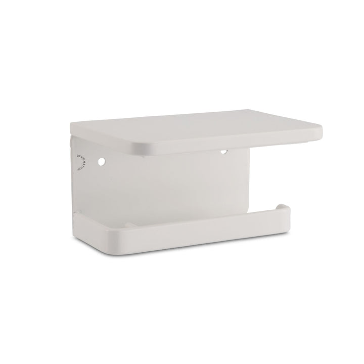 DESIGNSTUFF Toilet Roll Holder w/ Shelf Single, White