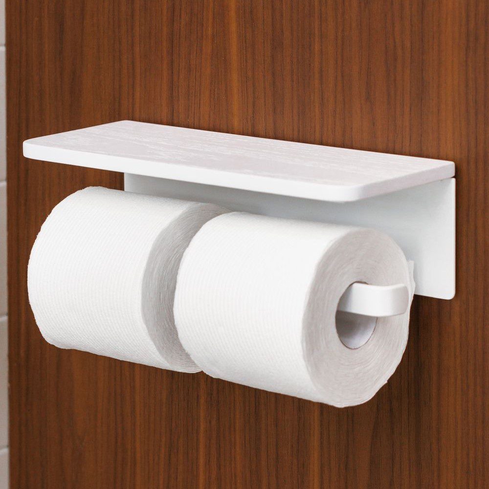 Buy Now DESIGNSTUFF Toilet Roll Holder w Shelf White Designstuff