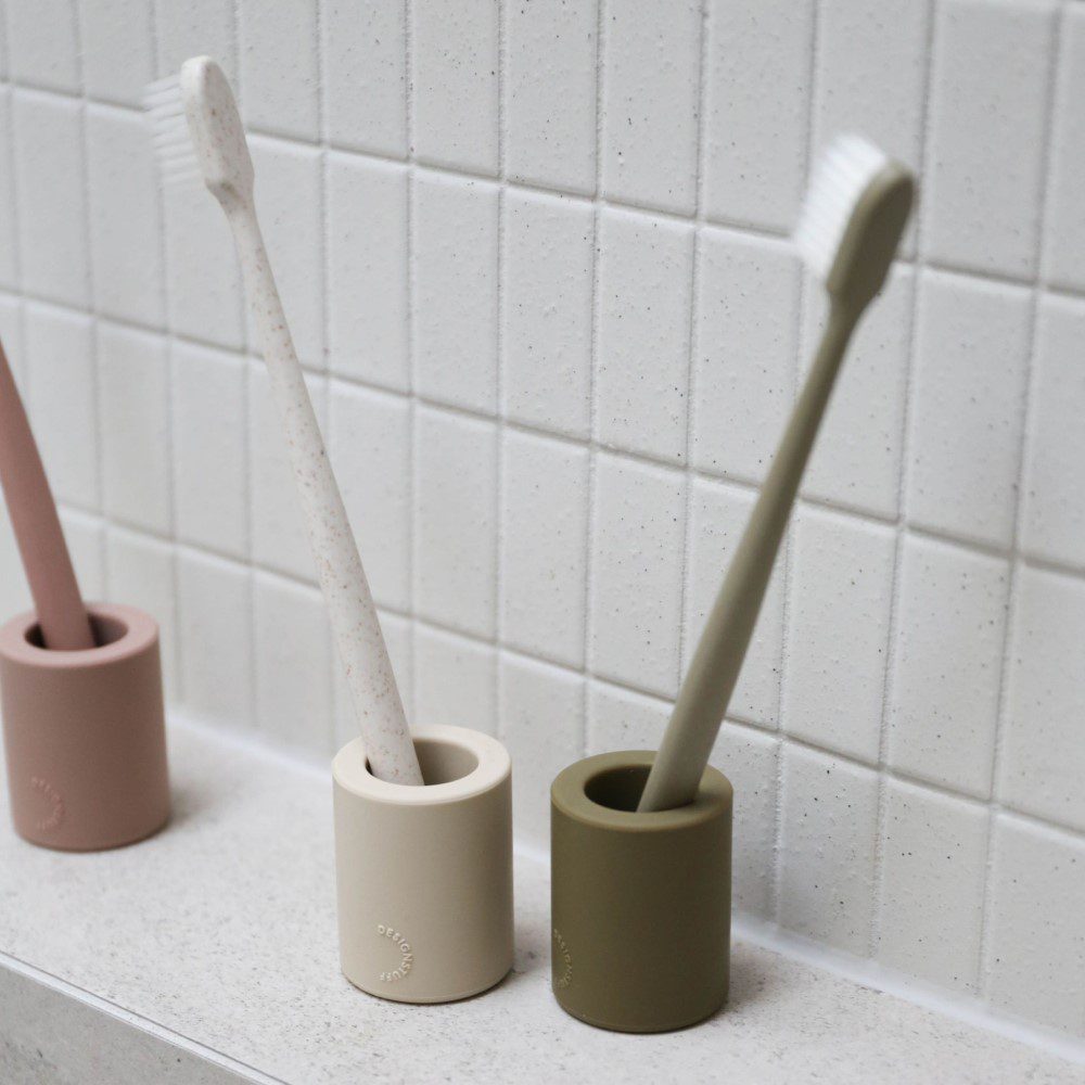 DESIGNSTUFF Toothbrush Holder, Khaki