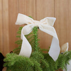 DESIGNSTUFF Velvet Bow Christmas Ornament, Set of 4, Cream