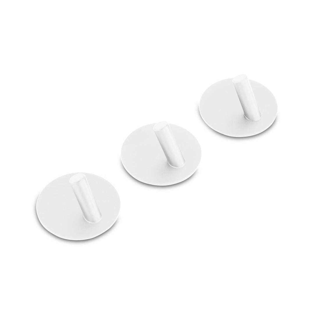 DESIGNSTUFF Stainless Steel Hook Self-Adhesive, White (Set of 3)