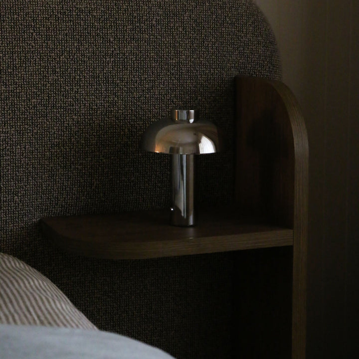 DESIGNSTUFF Elio Pillar Portable Lamp, Chrome/Chrome