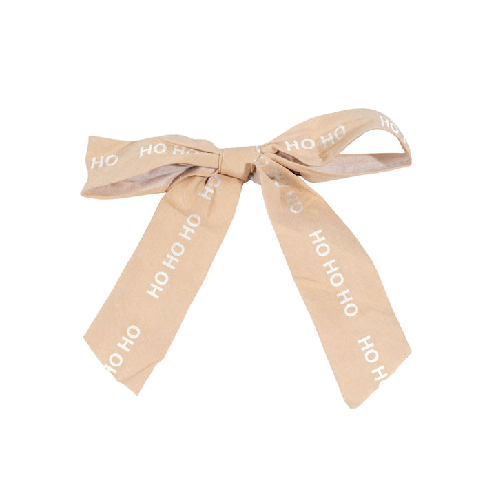 DESIGNSTUFF LUVA Bow w/ Tree Clip, HO HO HO, Cream/White