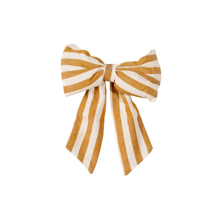 DESIGNSTUFF LUVA Bow w/ Tree Clip, Stripe Cream/Fern