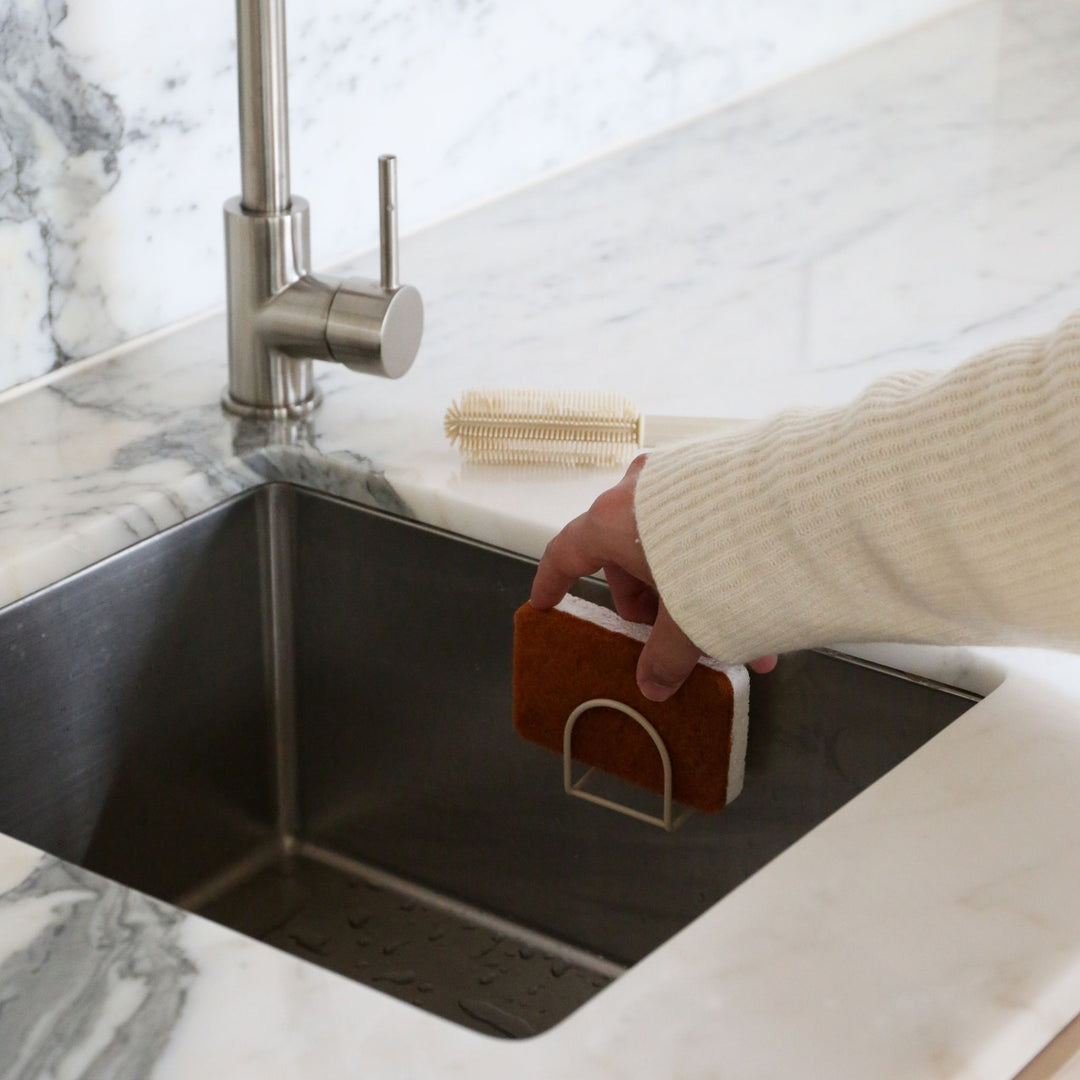 DESIGNSTUFF Sink Sponge Holder, Sand