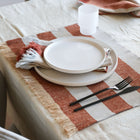 DESIGNSTUFF Stripe Jute Placemat , Set of 2, Mist/Cappuccino