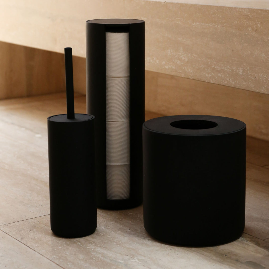 DESIGNSTUFF ARC Toilet Paper Storage Holder, Black