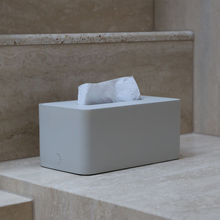 DESIGNSTUFF ARC Rectangle Tissue Box, Stone
